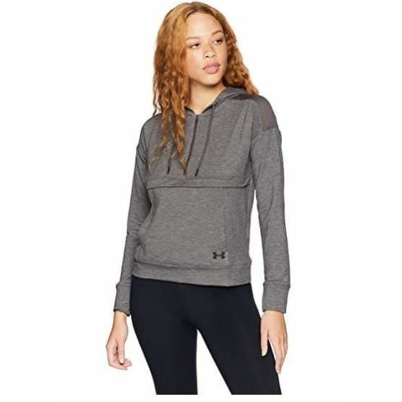 Under Armor 1318038 019 Womens Sz XS Charcoal Heat Featherweight Fleece 1/2 Zip - Picture 1 of 2